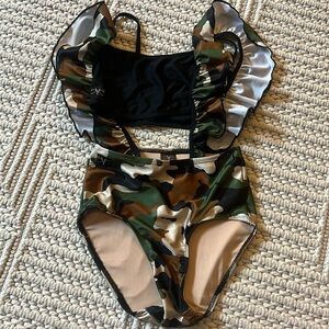 Kandi Kouture Camouflage Ruffle Outfit